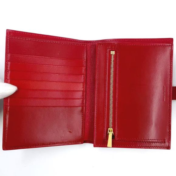 Celine Medium Strap Wallet Leather Red Gold - Picture 3 of 14